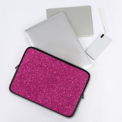 Magenta Pink (NOT Real) Glitter Print Laptop Sleeve