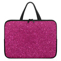 Magenta Pink (NOT Real) Glitter Print Laptop Sleeve With Handle