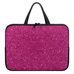 Magenta Pink (NOT Real) Glitter Print Laptop Sleeve With Handle