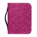 Magenta Pink (NOT Real) Glitter Print Leather Bible Cover
