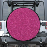 Magenta Pink (NOT Real) Glitter Print Leather Spare Tire Cover