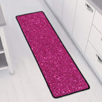 Magenta Pink (NOT Real) Glitter Print Long Kitchen Mat