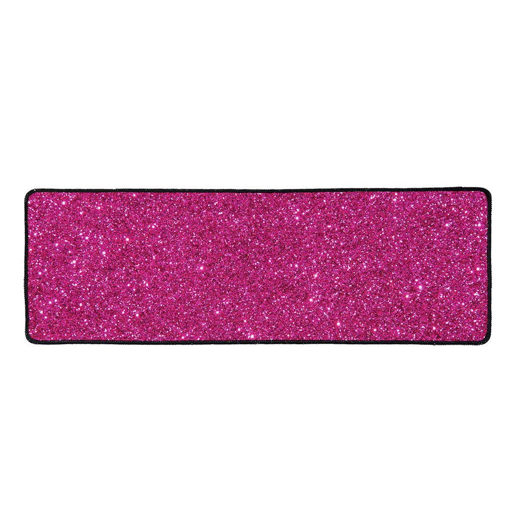 Magenta Pink (NOT Real) Glitter Print Long Kitchen Mat