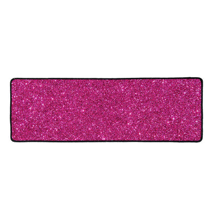 Magenta Pink (NOT Real) Glitter Print Long Kitchen Mat
