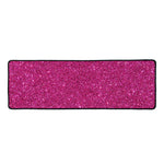Magenta Pink (NOT Real) Glitter Print Long Kitchen Mat