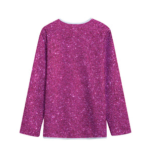 Magenta Pink (NOT Real) Glitter Print Long Sleeve Short Coat