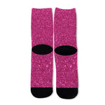 Magenta Pink (NOT Real) Glitter Print Long Socks