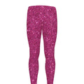 Magenta Pink (NOT Real) Glitter Print Men's Leggings
