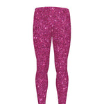Magenta Pink (NOT Real) Glitter Print Men's leggings
