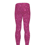 Magenta Pink (NOT Real) Glitter Print Men's leggings