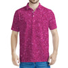 Magenta Pink (NOT Real) Glitter Print Men's Polo Shirt