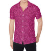 Magenta Pink (NOT Real) Glitter Print Men's Shirt