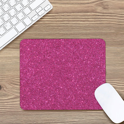 Magenta Pink (NOT Real) Glitter Print Mouse Pad