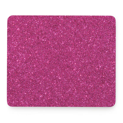 Magenta Pink (NOT Real) Glitter Print Mouse Pad