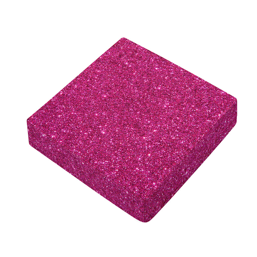 Magenta Pink (NOT Real) Glitter Print Outdoor Seat Cushion Cover