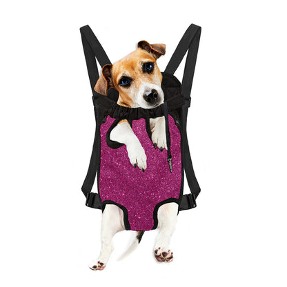 Magenta Pink (NOT Real) Glitter Print Pet Carrier Backpack