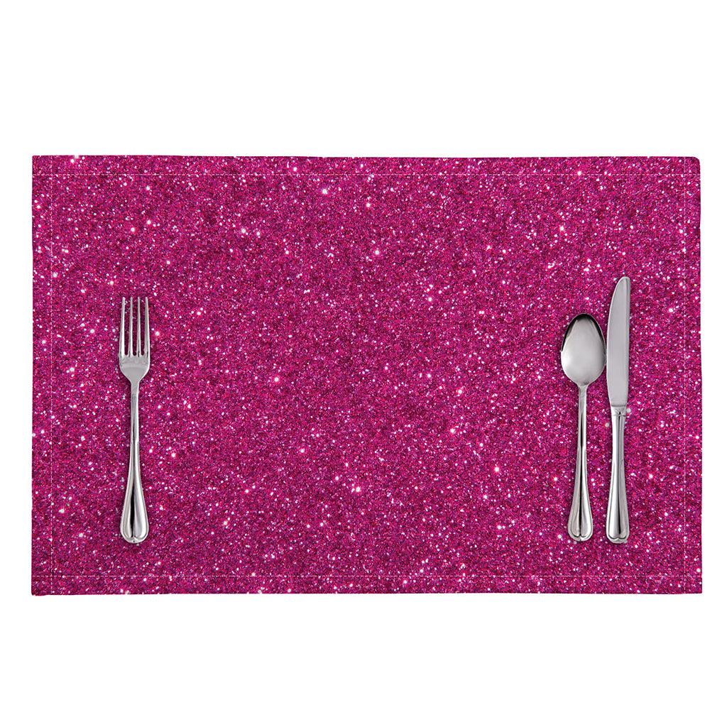 Magenta Pink (NOT Real) Glitter Print Placemat