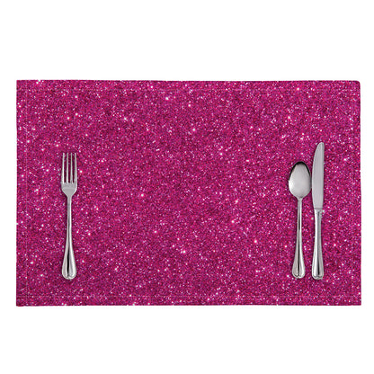 Magenta Pink (NOT Real) Glitter Print Placemat