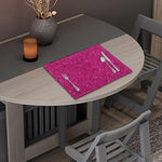 Magenta Pink (NOT Real) Glitter Print Placemat