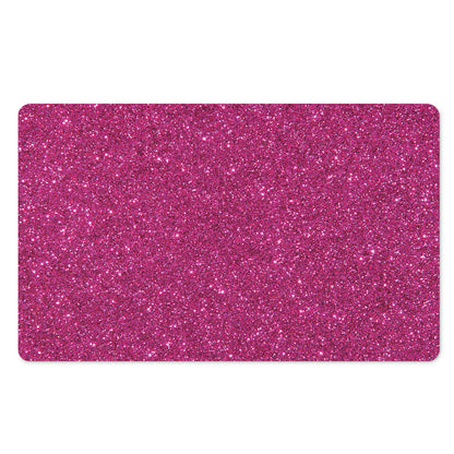 Magenta Pink (NOT Real) Glitter Print Polyester Doormat