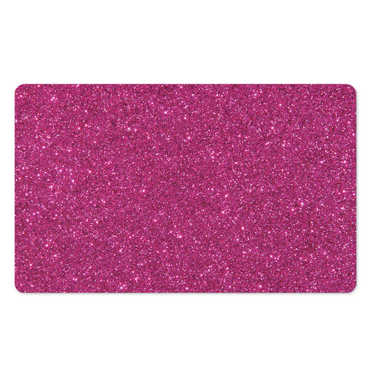 Magenta Pink (NOT Real) Glitter Print Polyester Doormat