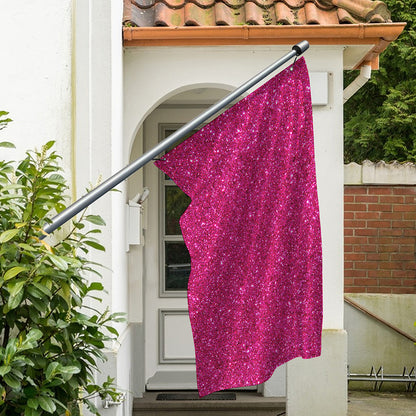 Magenta Pink (NOT Real) Glitter Print Polyester Flag