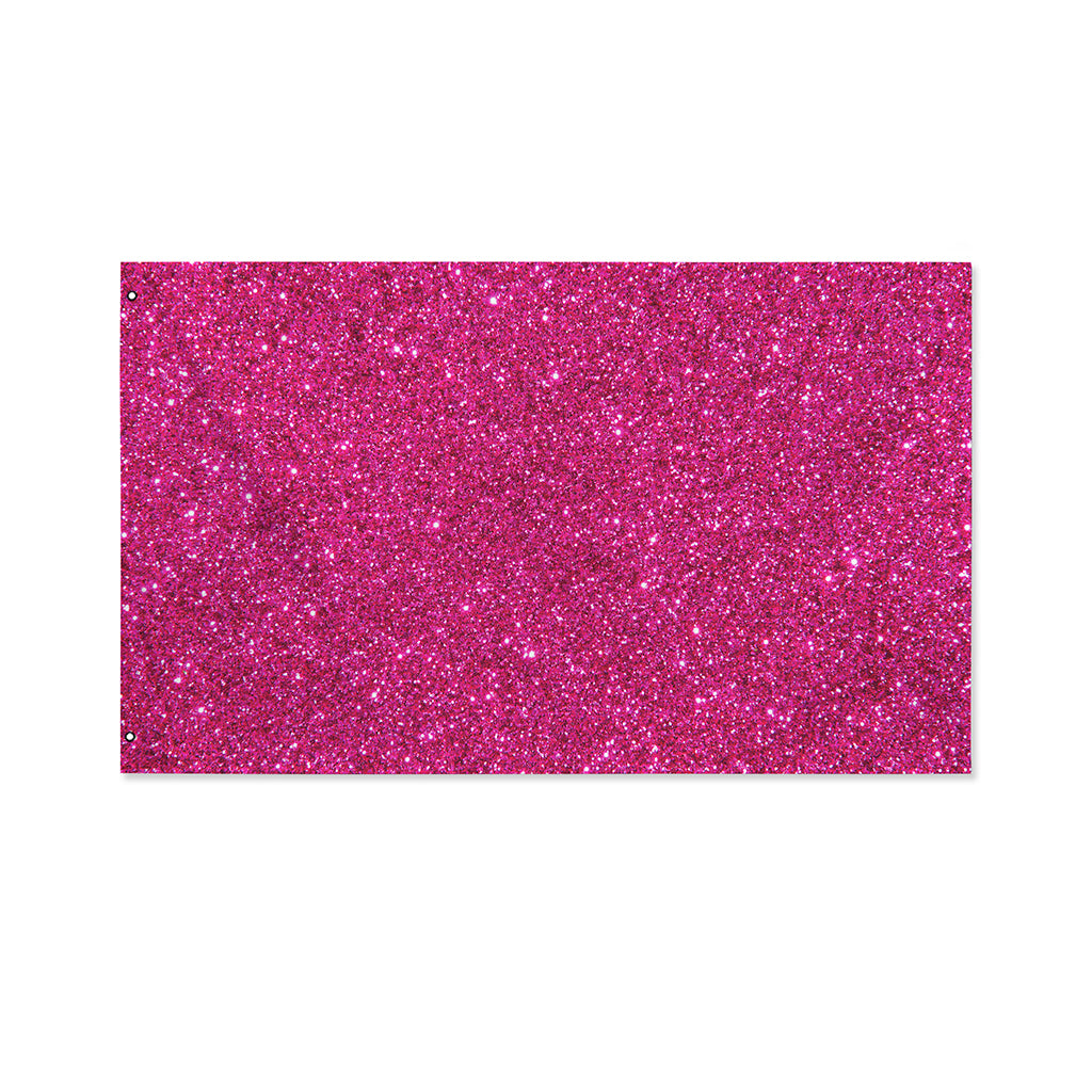 Magenta Pink (NOT Real) Glitter Print Polyester Flag