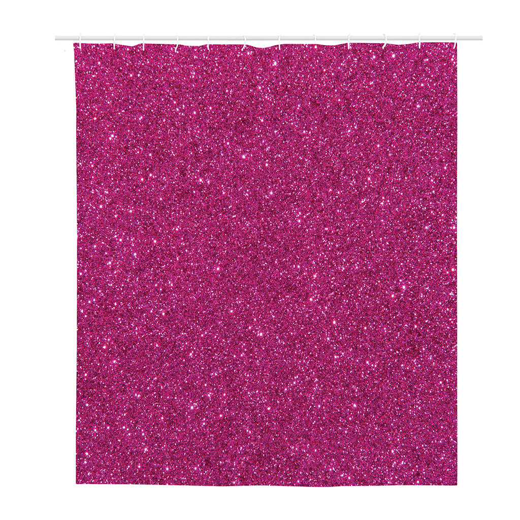 Magenta Pink (NOT Real) Glitter Print Polyester Shower Curtain