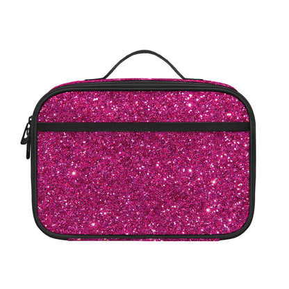 Magenta Pink (NOT Real) Glitter Print Portable Lunch Bag