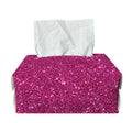 Magenta Pink (NOT Real) Glitter Print Rectangle Tissue Box Cover