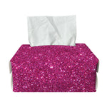 Magenta Pink (NOT Real) Glitter Print Rectangle Tissue Box Cover
