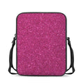 Magenta Pink (NOT Real) Glitter Print Rectangular Crossbody Bag