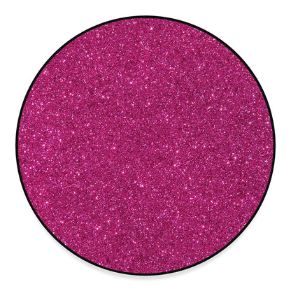 Magenta Pink (NOT Real) Glitter Print Round Floor Mat