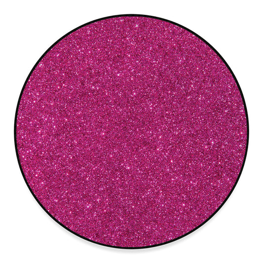 Magenta Pink (NOT Real) Glitter Print Round Floor Mat