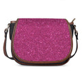 Magenta Pink (NOT Real) Glitter Print Saddle Bag