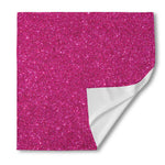 Magenta Pink (NOT Real) Glitter Print Silk Bandana