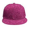 Magenta Pink (NOT Real) Glitter Print Snapback Cap