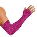 Magenta Pink (NOT Real) Glitter Print Sun Protection Arm Sleeves