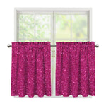 Magenta Pink (NOT Real) Glitter Print Tier Curtains