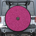 Magenta Pink (NOT Real) Glitter Print Tire Cover With Camera Hole