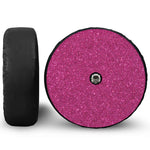 Magenta Pink (NOT Real) Glitter Print Tire Cover With Camera Hole