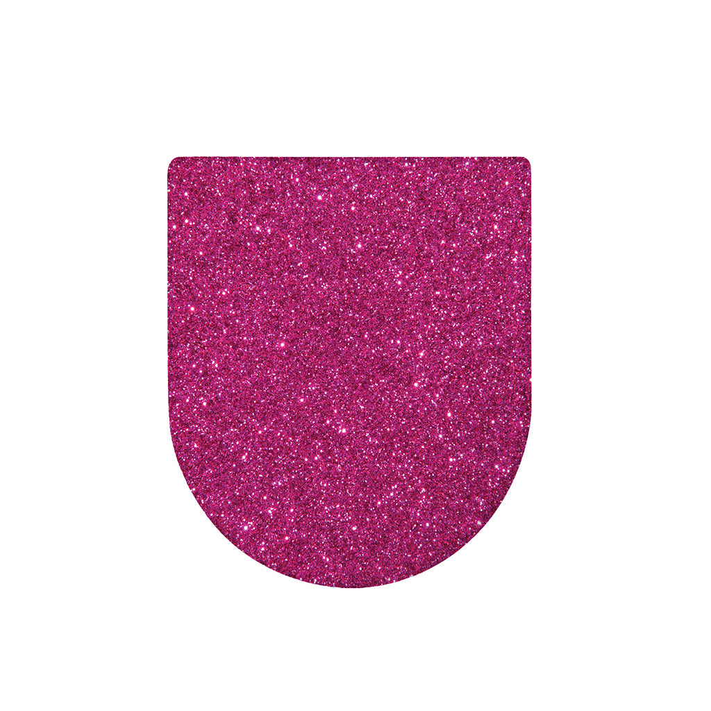 Magenta Pink (NOT Real) Glitter Print Toilet Lid Cover