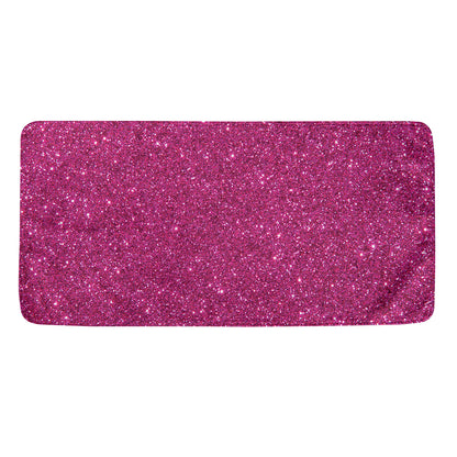 Magenta Pink (NOT Real) Glitter Print Towel