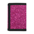 Magenta Pink (NOT Real) Glitter Print Trifold Wallet