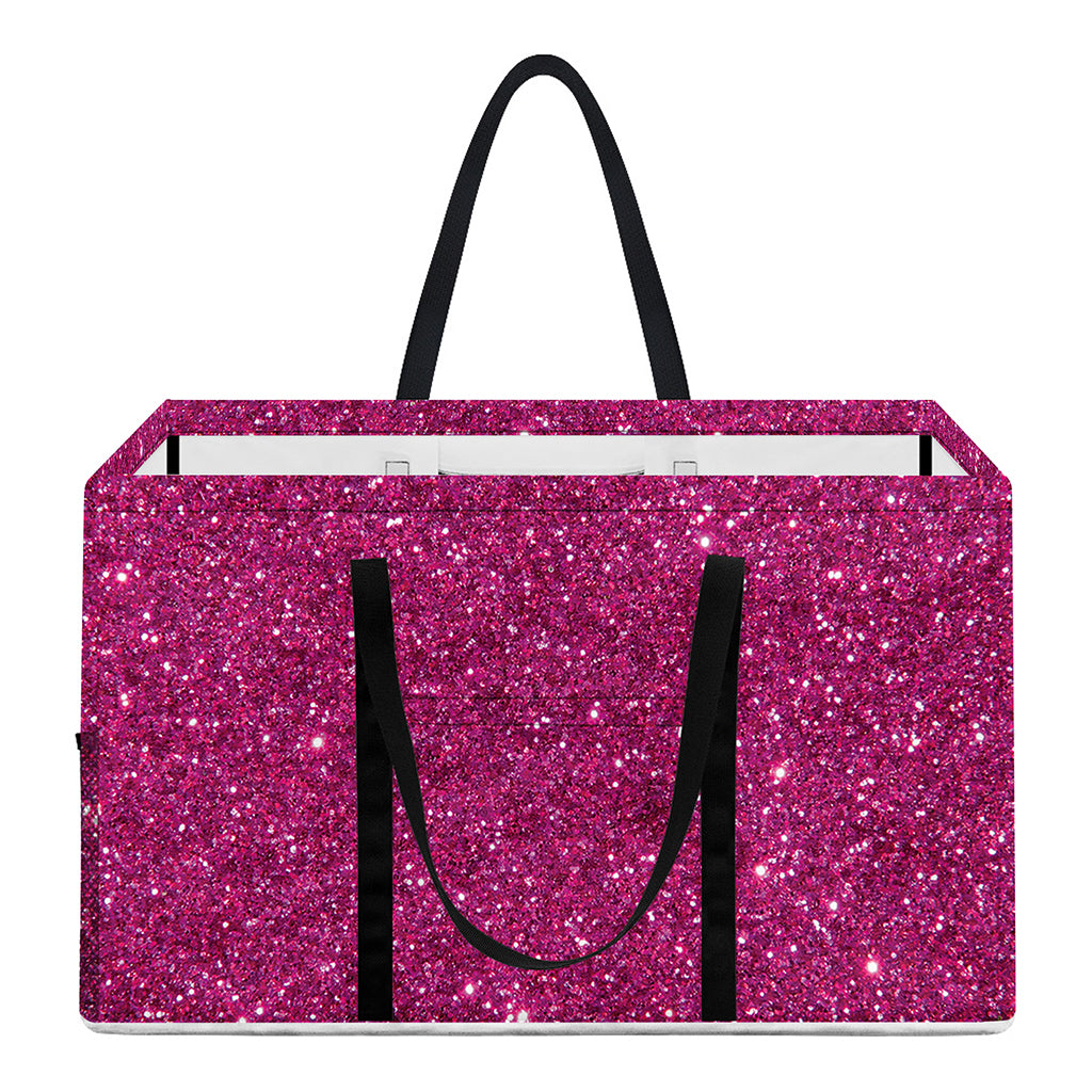 Magenta Pink (NOT Real) Glitter Print Utility Tote Bag