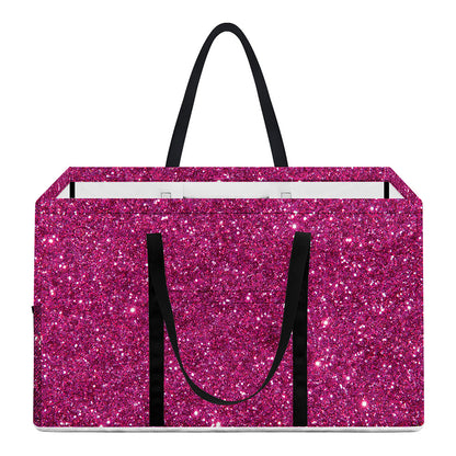 Magenta Pink (NOT Real) Glitter Print Utility Tote Bag