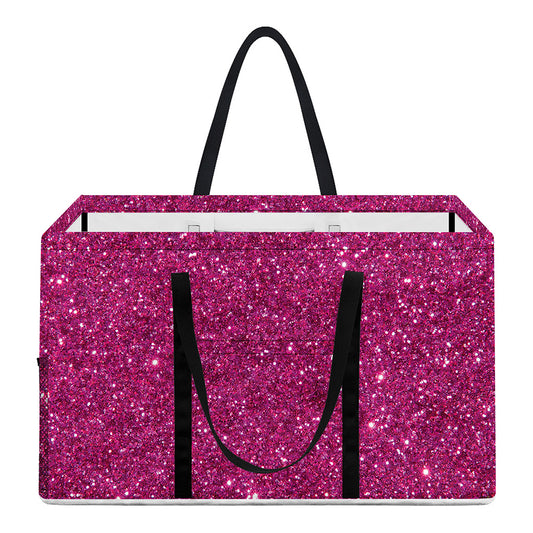 Magenta Pink (NOT Real) Glitter Print Utility Tote Bag
