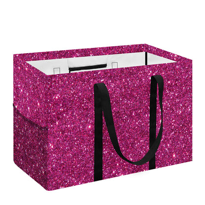 Magenta Pink (NOT Real) Glitter Print Utility Tote Bag