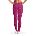 Magenta Pink (NOT Real) Glitter Print Women's Leggings
