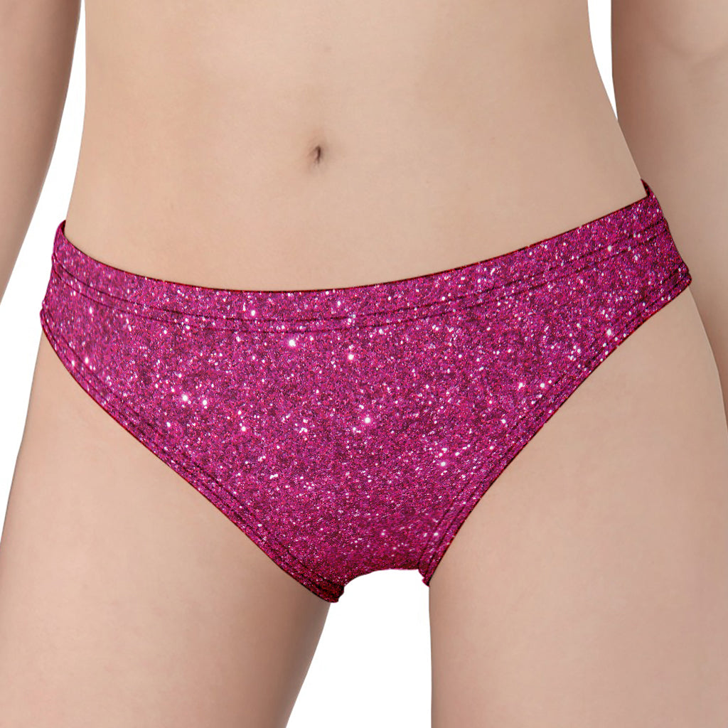 Magenta Pink (NOT Real) Glitter Print Women's Panties